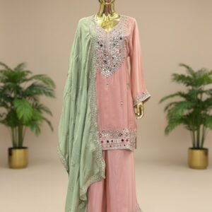pure crepe kurti sharara with dupatta